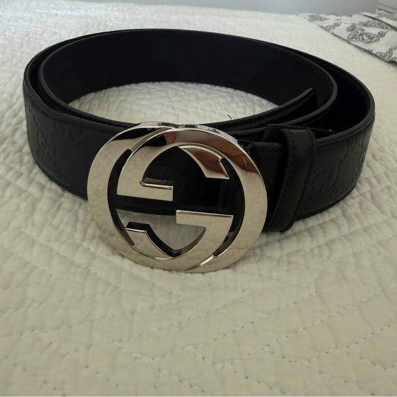 Gucci Monogram Belt with Interlocking G Buckle | 100% Authentic Sz 105 - Picture 5 of 6